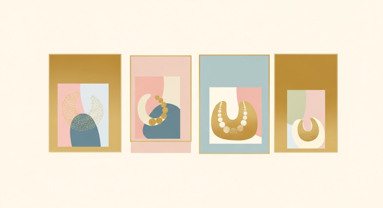 Pemandangan hadapan sebuah kedai emas dengan pameran barang kemas yang menarik