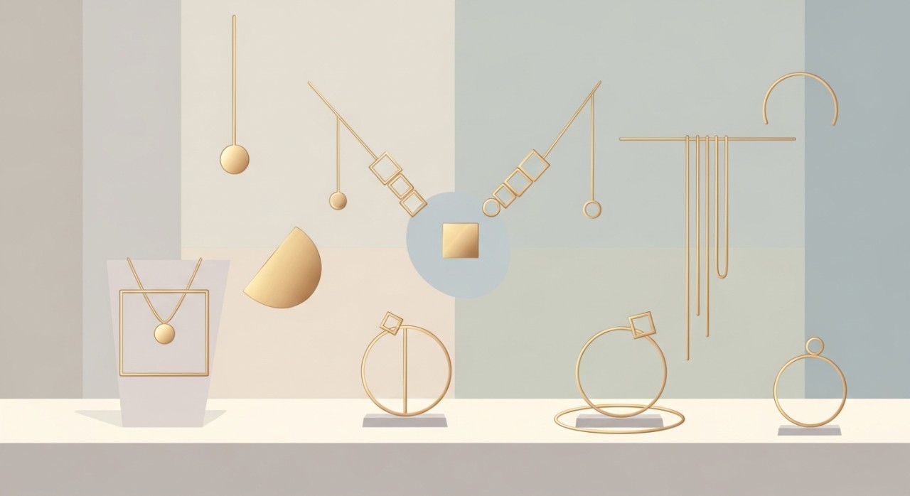 Pelbagai jenis barang kemas emas dipamerkan di sebuah kedai.