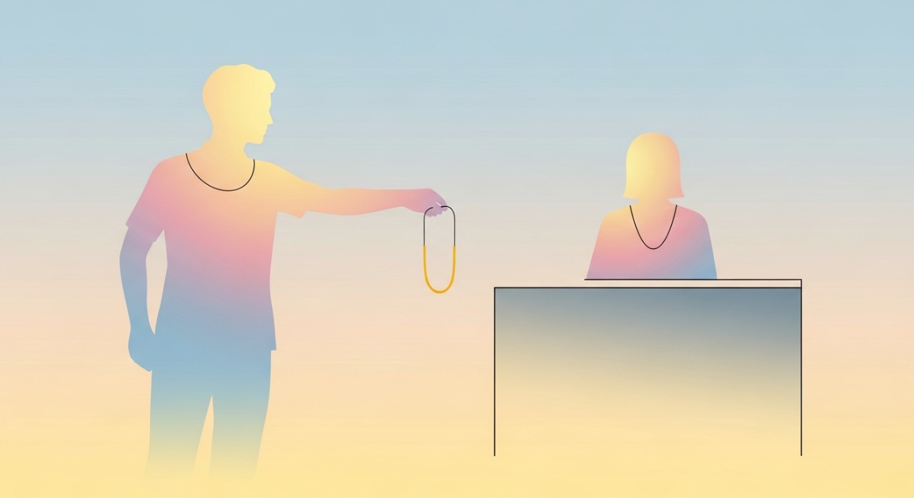 Seorang pelanggan menyerahkan seutas rantai emas kepada petugas di kaunter Ar Rahnu.